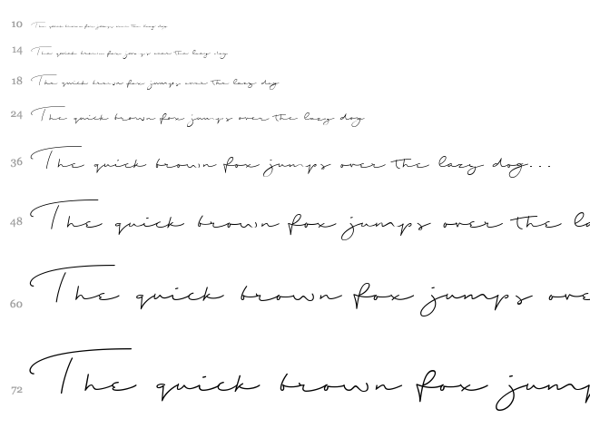 Shopping Script font waterfall